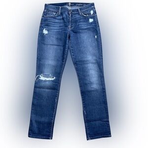 7 for all mankind Josefina skinny boyfriend denim/distressed jeans women/jr’s 27
